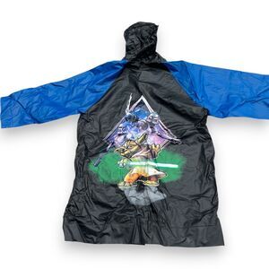 Star Wars Yoda Rain Slicker Jacket Youth S/M 4-5 Clone Wars Hooded Raincoat